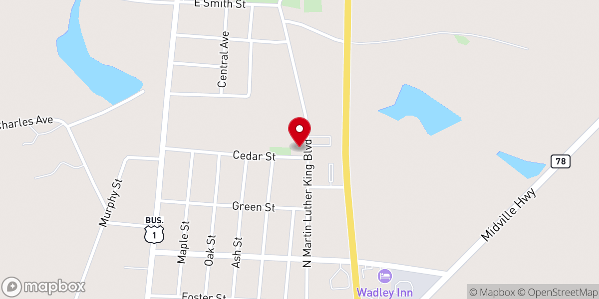 Map showing location of Tabernacle of Praise