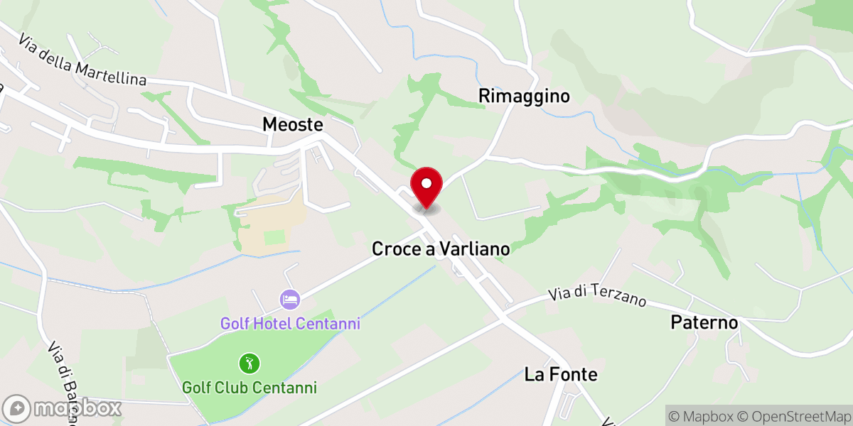 Map showing location of Oratorio della Santa Croce a Varliano