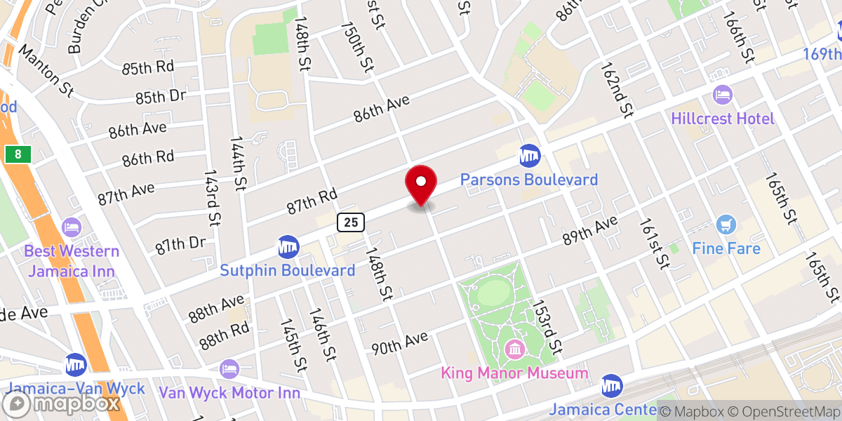 Map showing location of Mision de Dios Queens