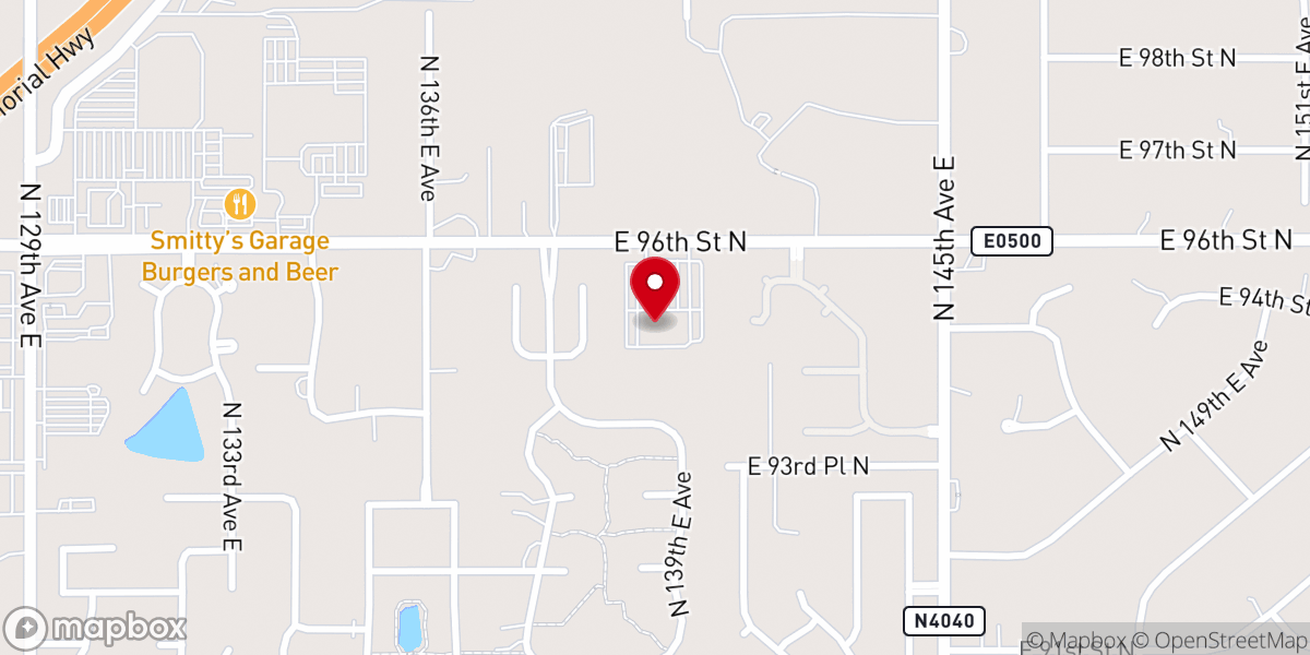 Map showing location of Life.Church Owasso