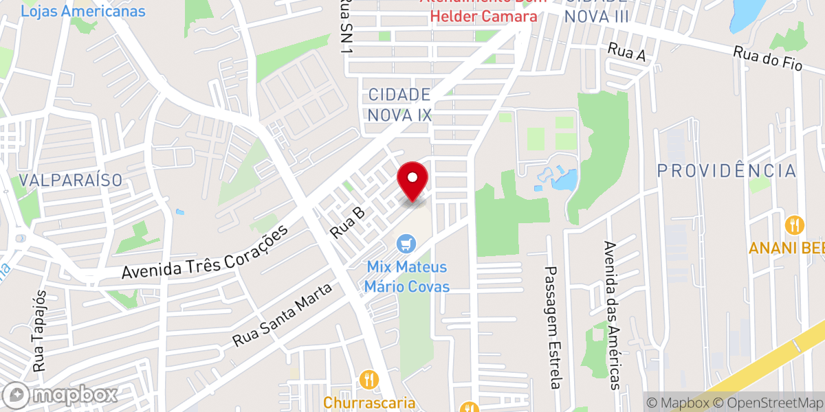 Map showing location of ADCIN Congregação Vida Nova