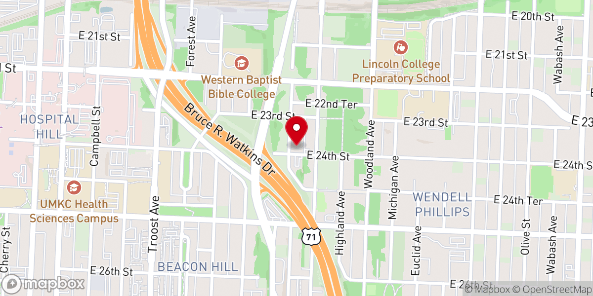 Map showing location of Bethel African Methodist Episcopal Church (AME)