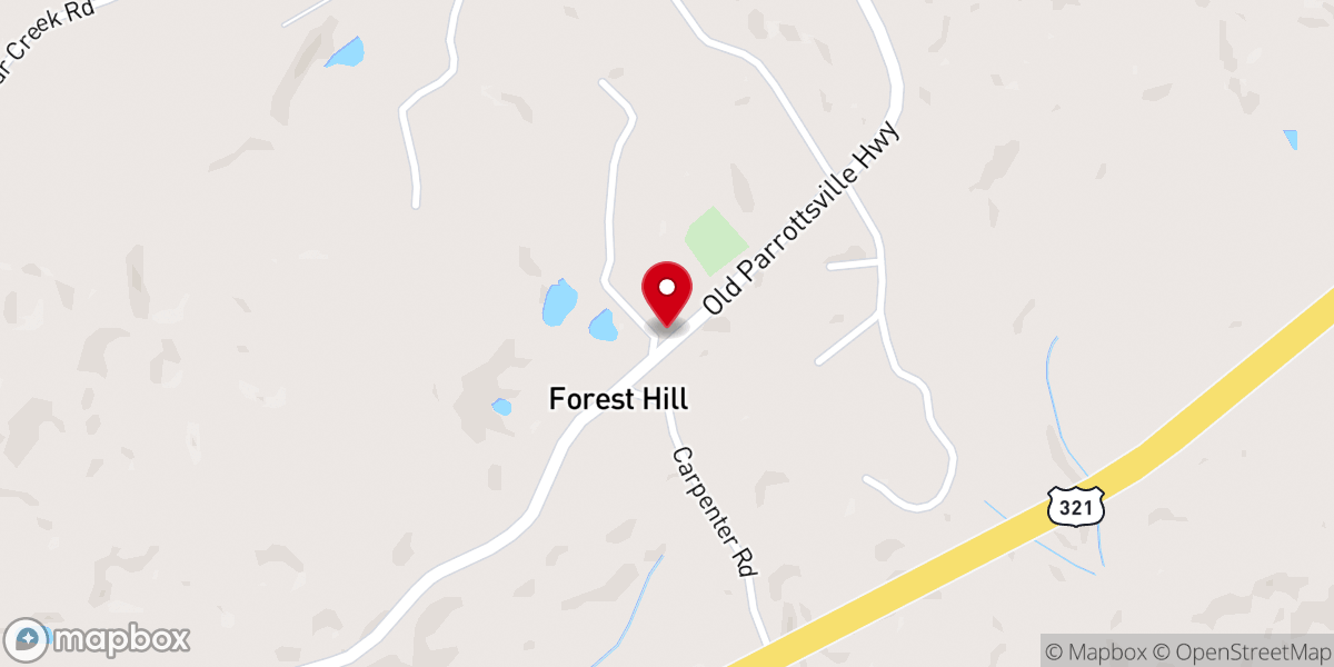 Map showing location of Forest Hill Baptist Church