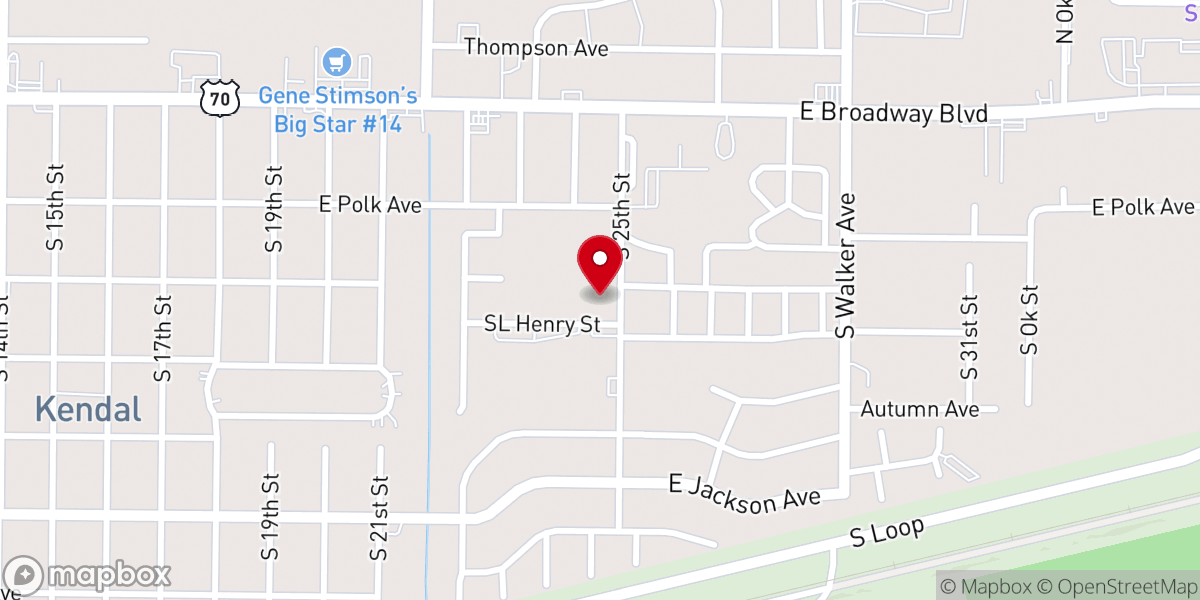 Map showing location of Harvest Time Missionary Baptist Church