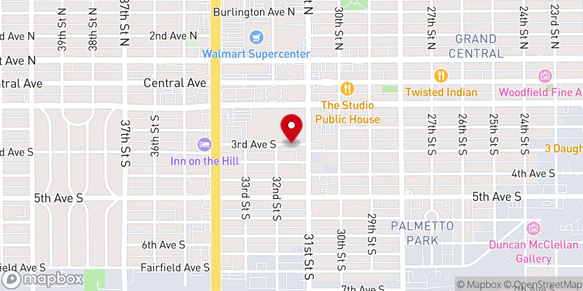 Map showing location of First Baptist Institutional Church
