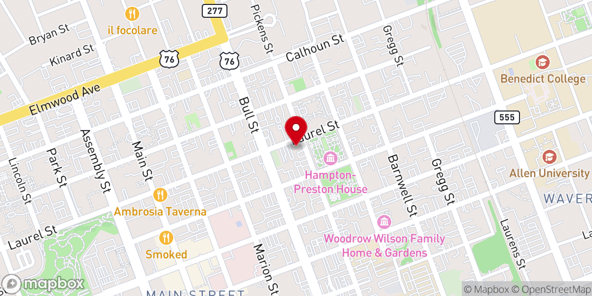 Map showing location of First Church of Christ, Scientist
