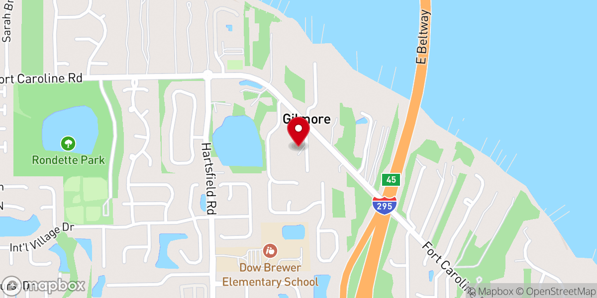Map showing location of Fort Caroline United Methodist Church