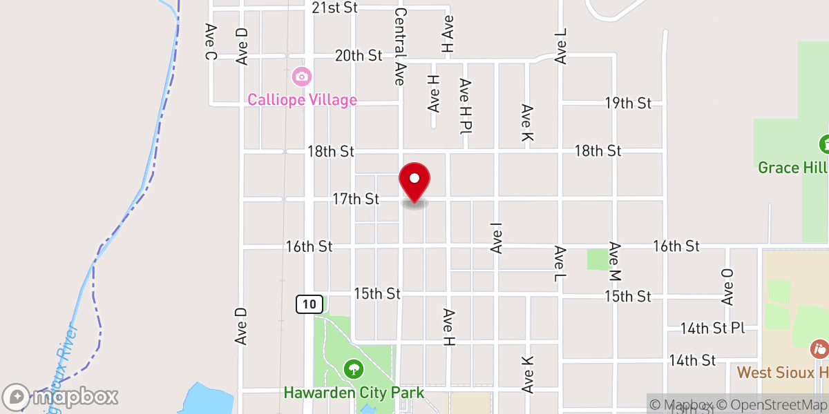 Map showing location of Friendship Assembly of God Church