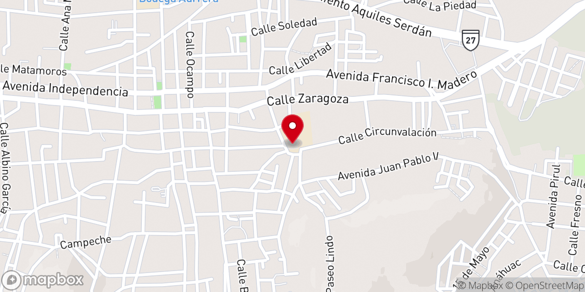 Map showing location of Santuario de Guadalupe