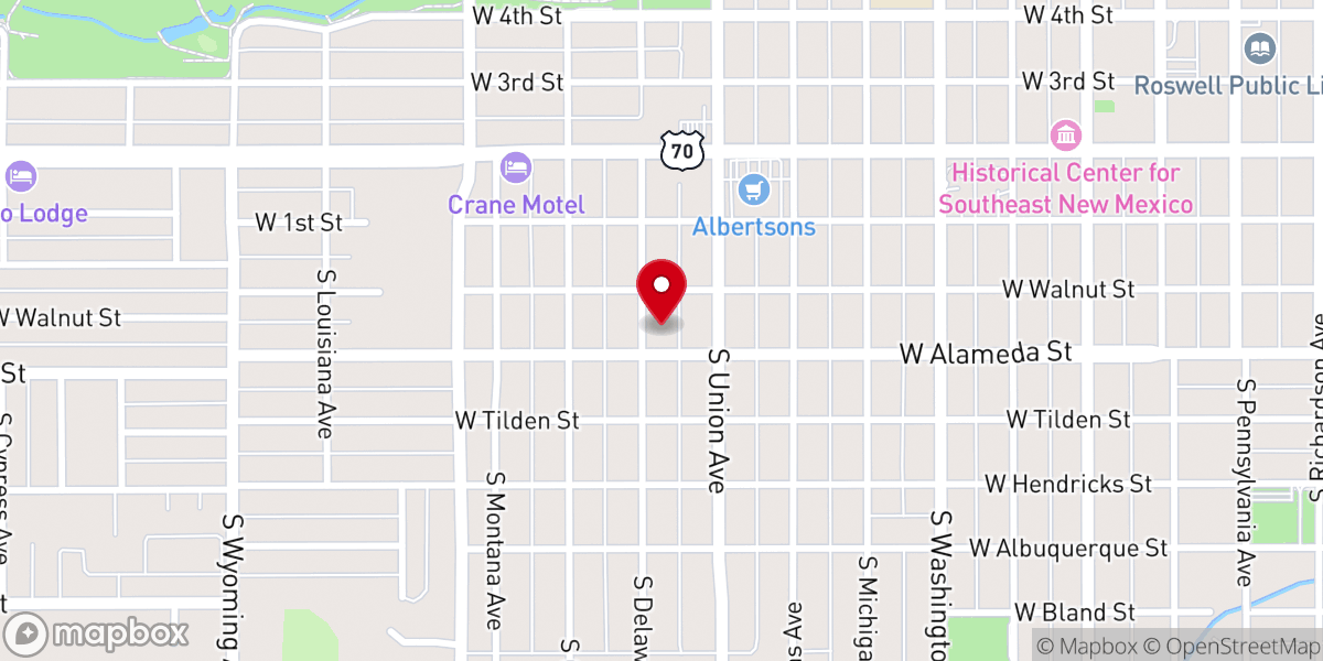 Map showing location of Calvary Baptist Church