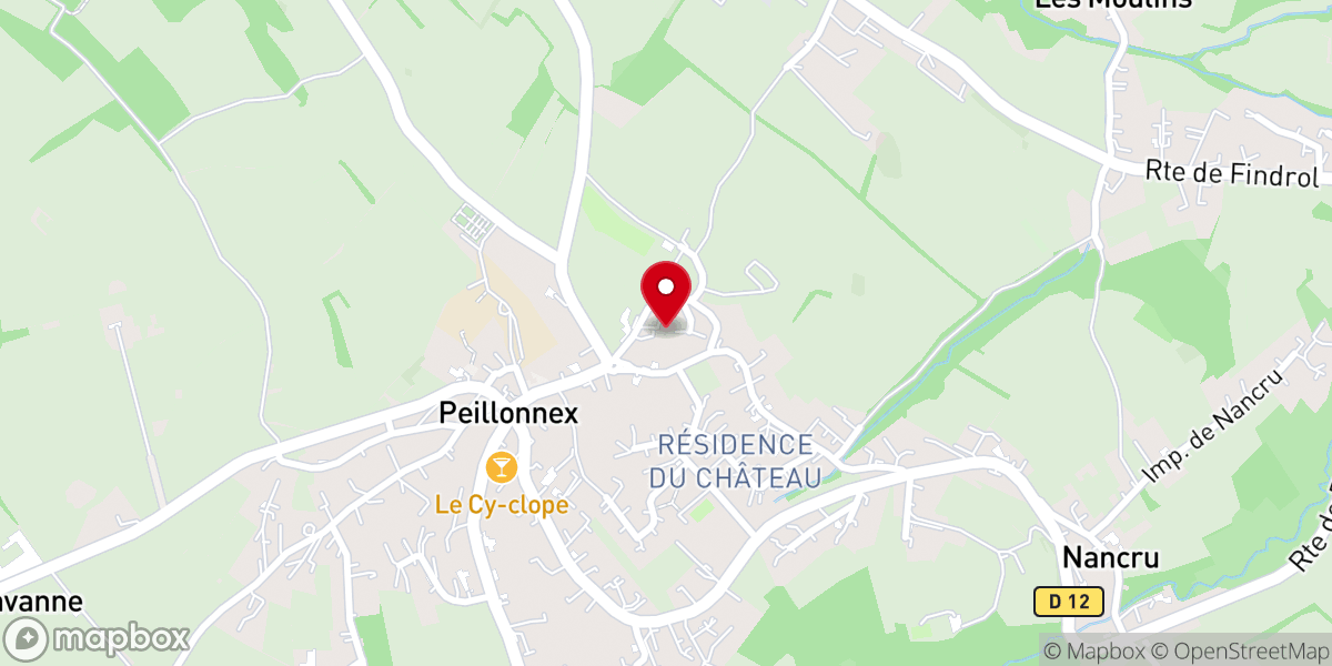 Map showing location of Prieuré de Peillonnex