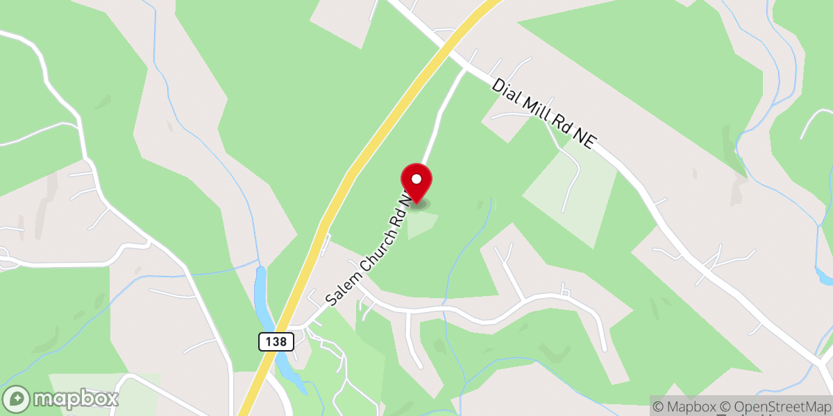 Map showing location of Salem Church