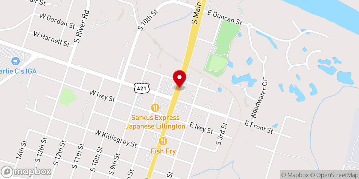 Map showing location of Moore's Chapel Holiness Church