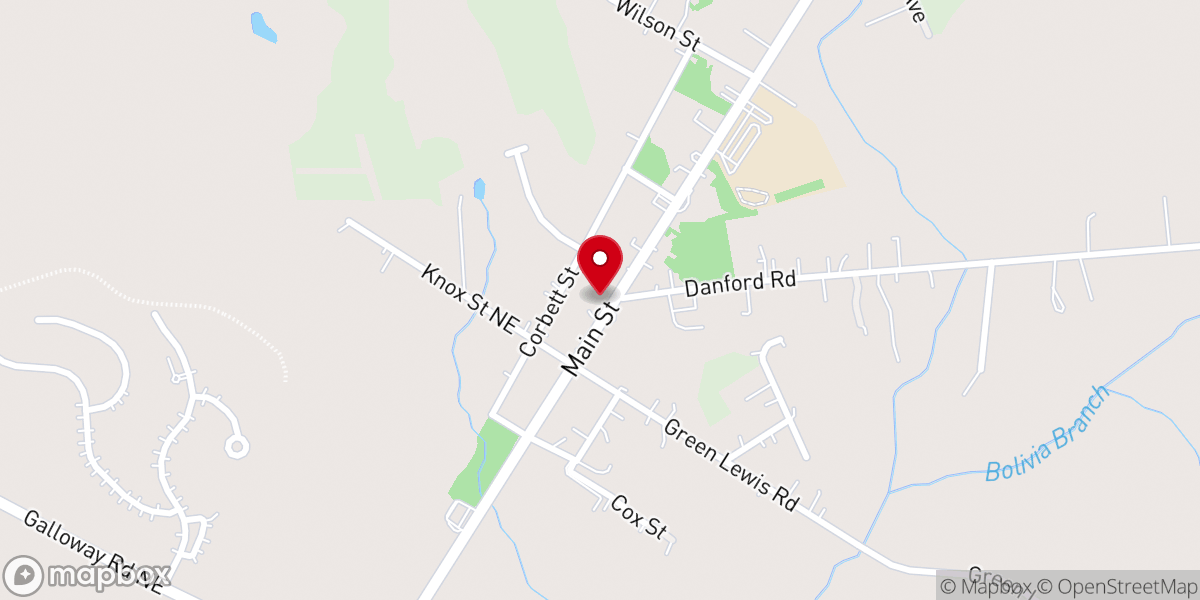Map showing location of Bethel United Methodist Church