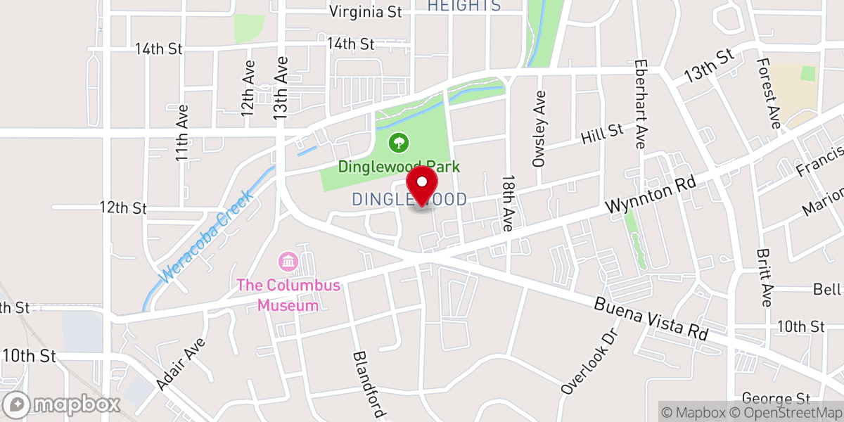 Map showing location of Chattahoochee Valley Episcopal