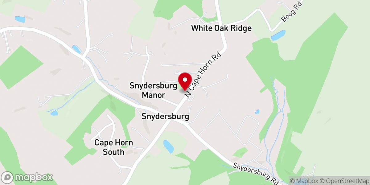 Map showing location of St. Mark's United Church of Christ - Snydersburg