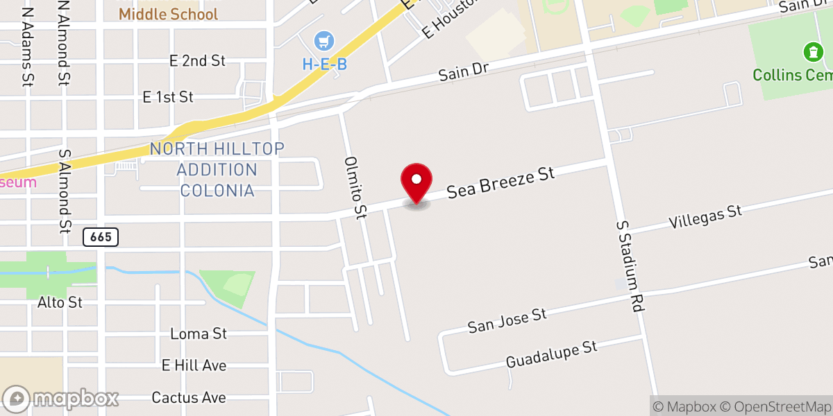 Map showing location of Open Door Community Church