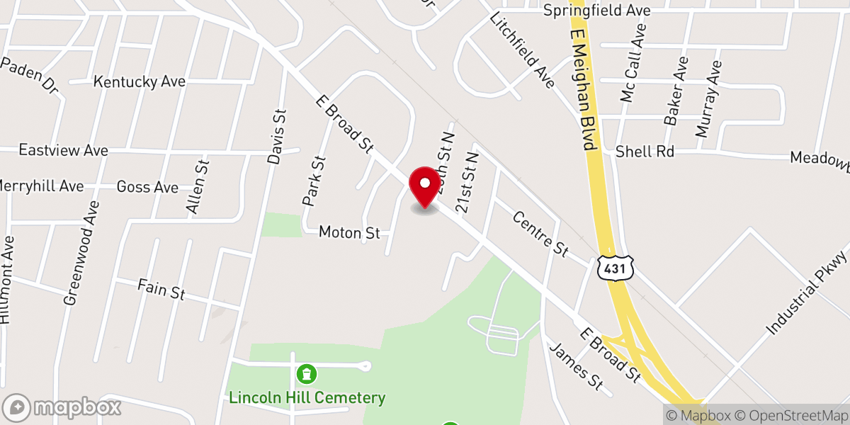 Map showing location of Family Life Center Antioch Baptist
