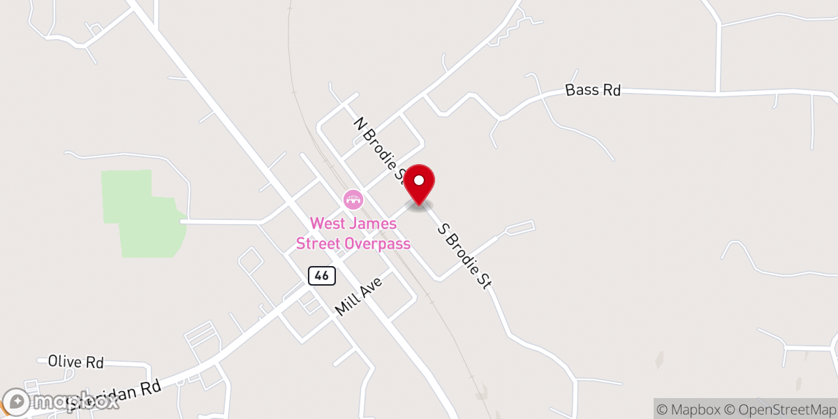 Map showing location of Redfield First Southern Baptist Church
