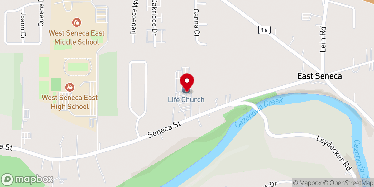 Map showing location of Life Church Buffalo