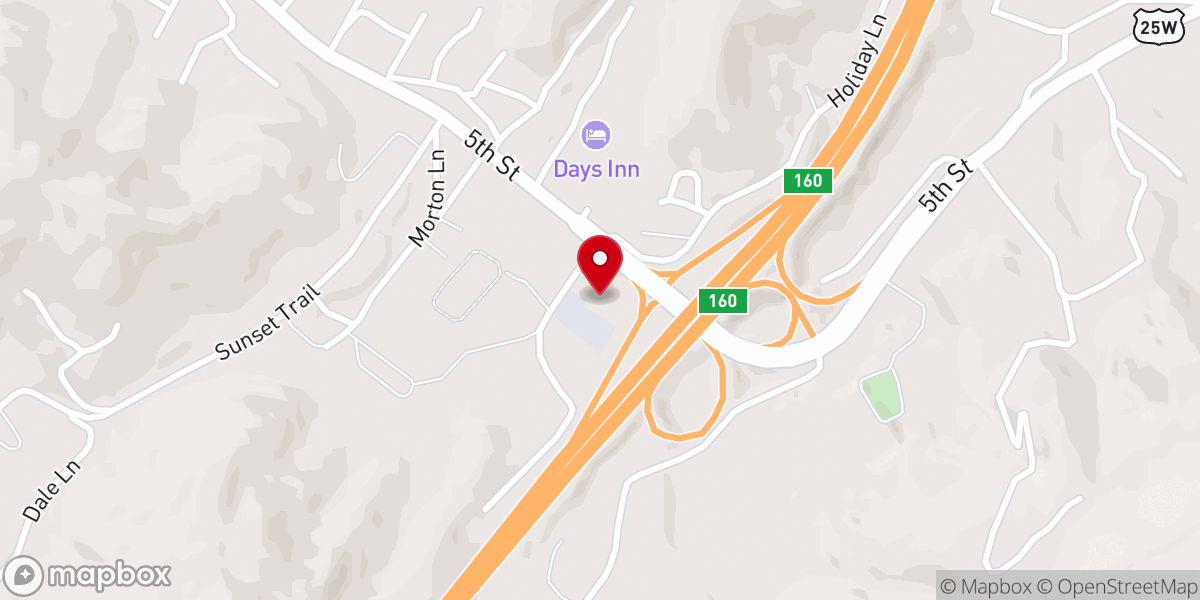 Map showing location of Crouches Creek Baptisk Church