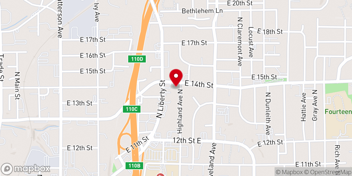 Map showing location of Mt Calvary Holy Church of Winston-Salem