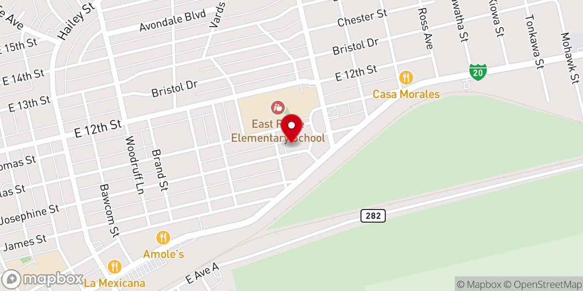Map showing location of Faith Lutheran Church