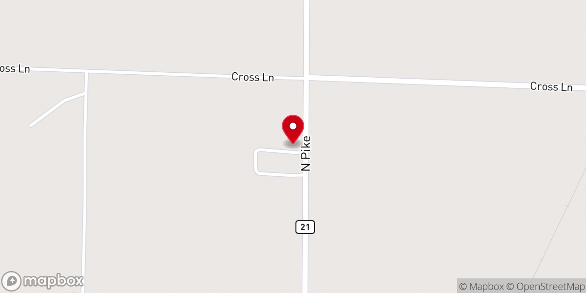 Map showing location of Harris Chapel Missionary Baptist Church