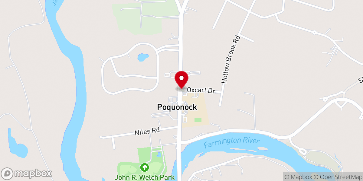 Map showing location of Poquonock