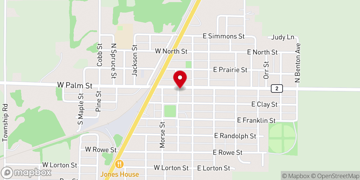 Map showing location of Grace Center