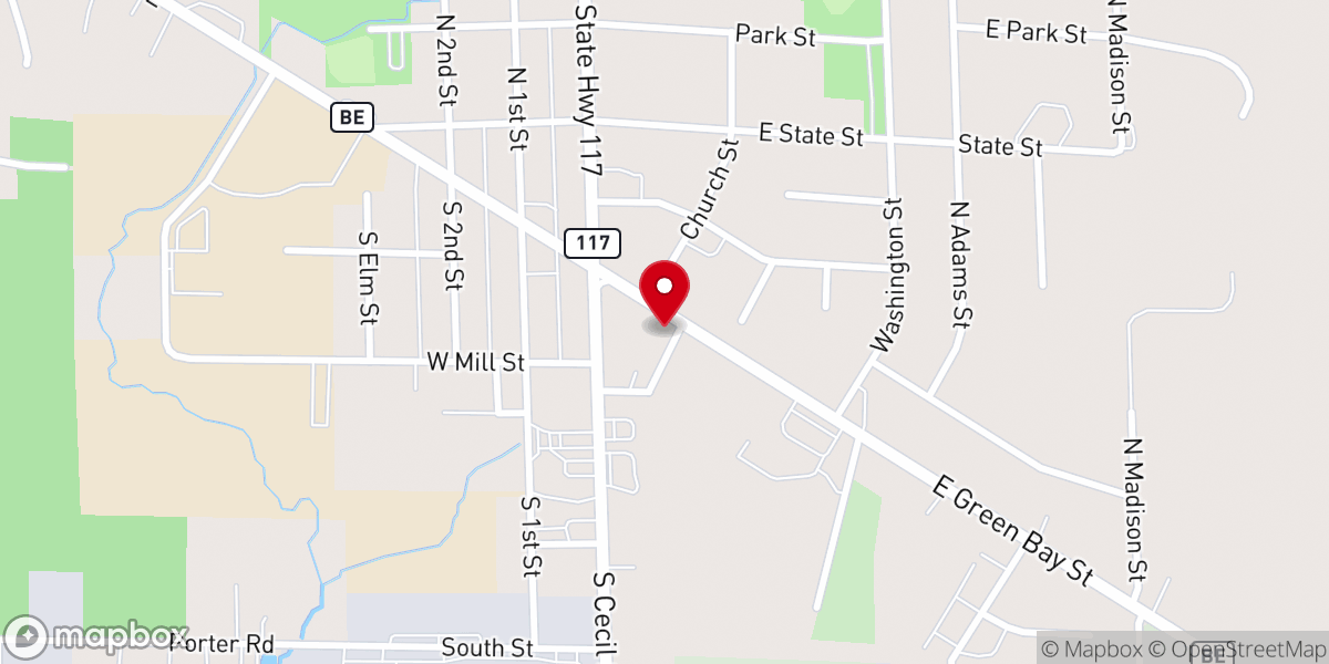 Map showing location of Zion United Methodist Church