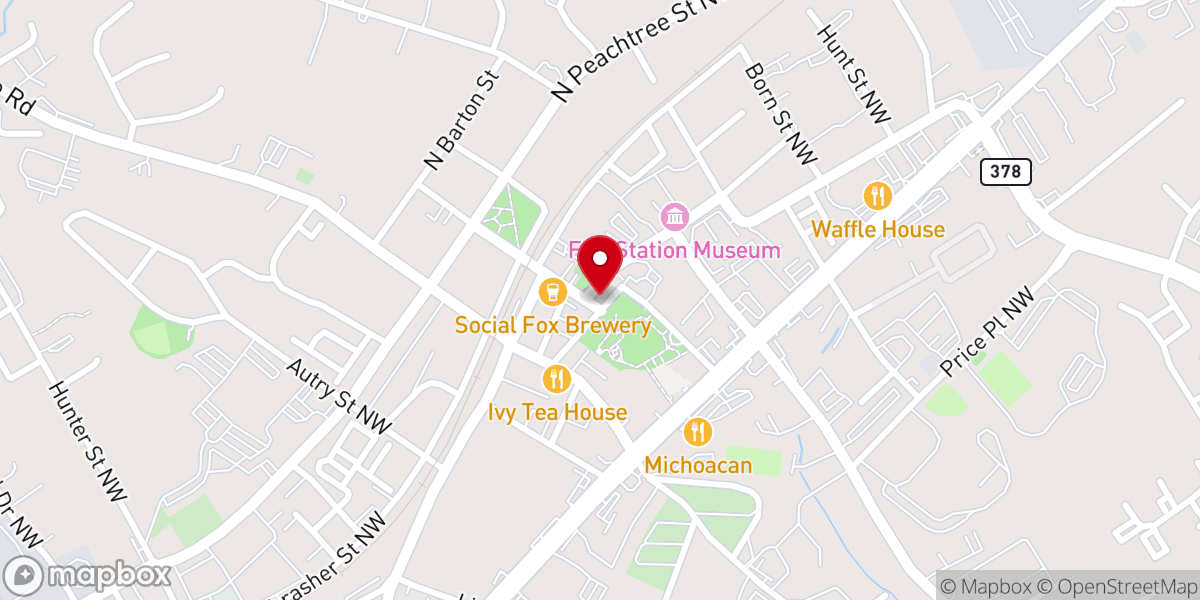 Map showing location of Norcross Presbyterian Church