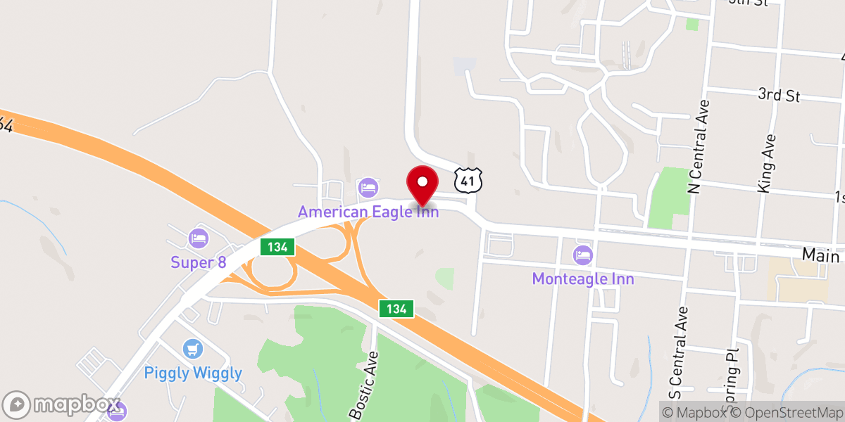 Map showing location of Monteagle Church of Christ