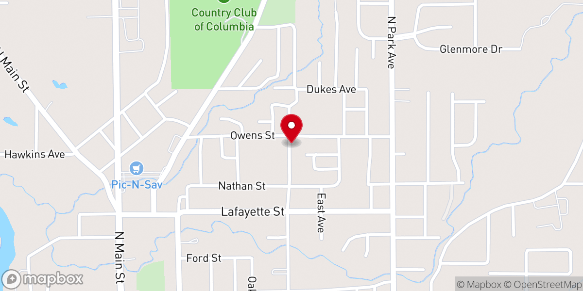 Map showing location of Columbia Valley Methodist Church