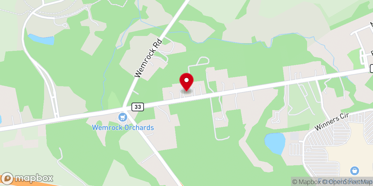 Map showing location of Ebenezer Baptist Church