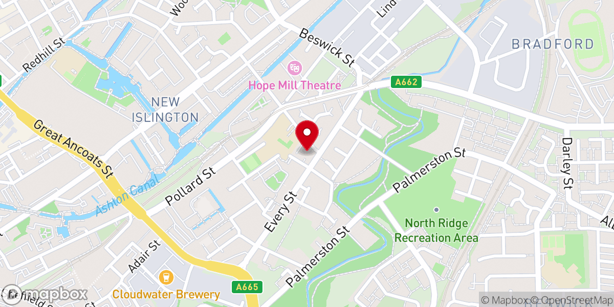 Map showing location of St Anne's RC Church, Manchester