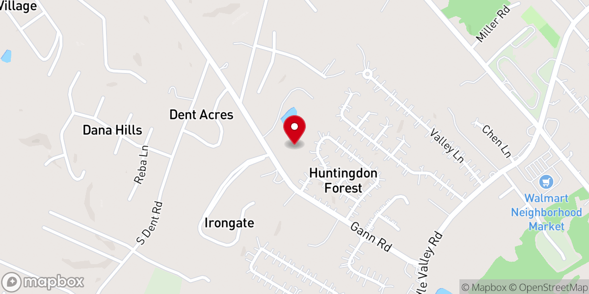 Map showing location of Pleasant Grove Baptist Church