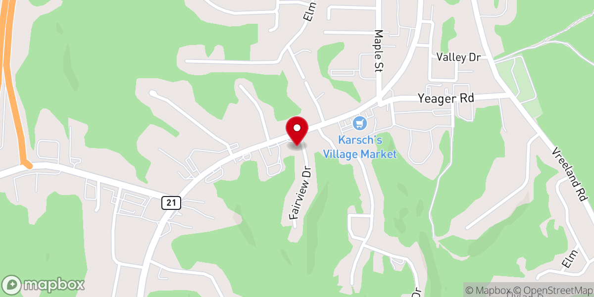Map showing location of First Presbyterian Church