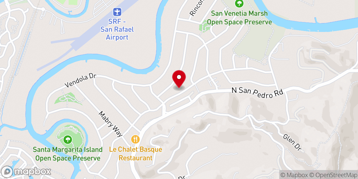Map showing location of Korean Presbyterian Church of San Rafael