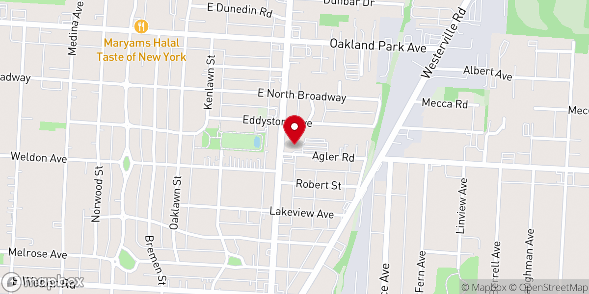 Map showing location of New Salem Baptist Church