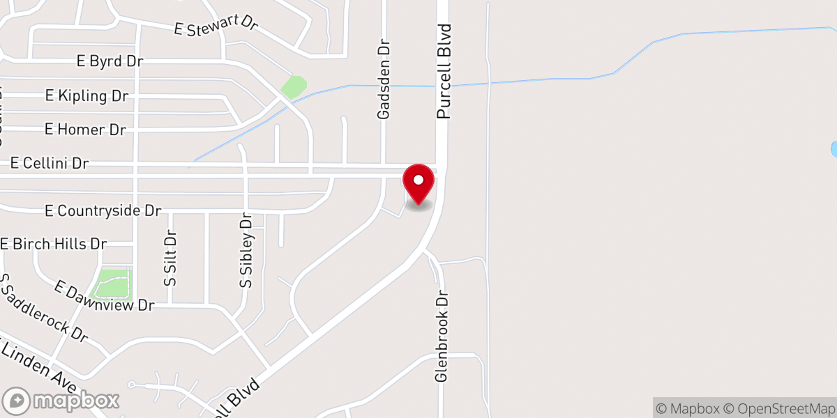 Map showing location of Majestic Baptist Church
