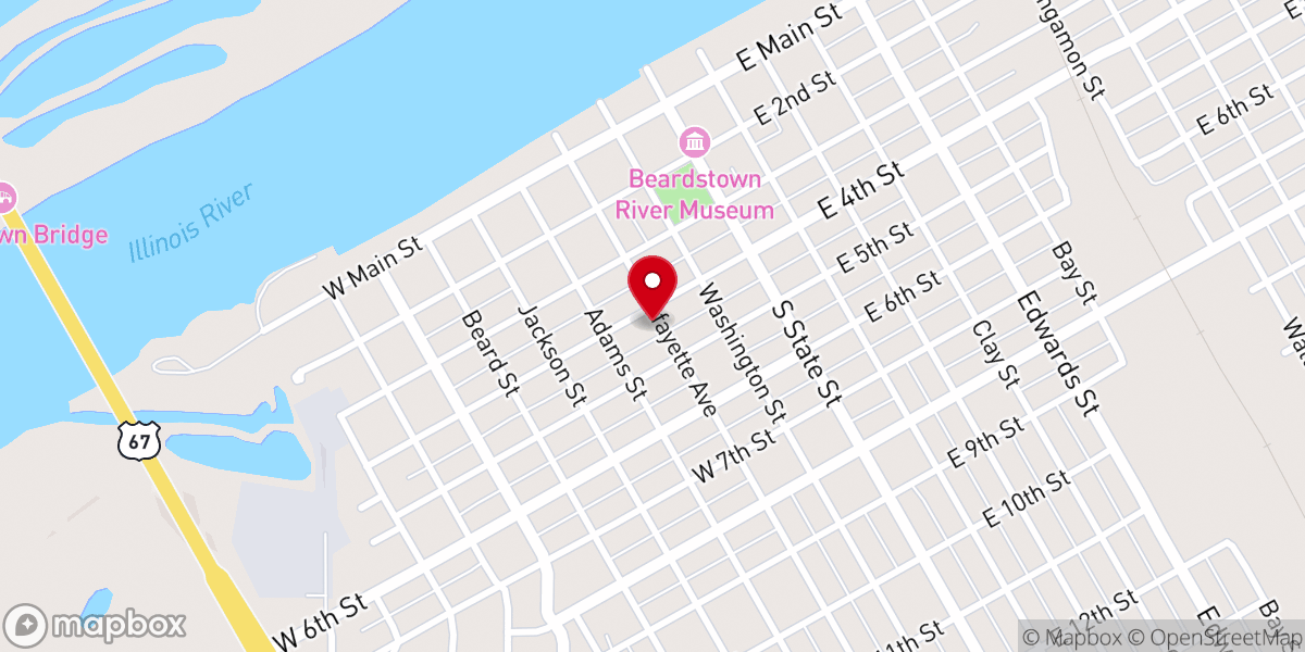 Map showing location of First Evangelical Lutheran Church