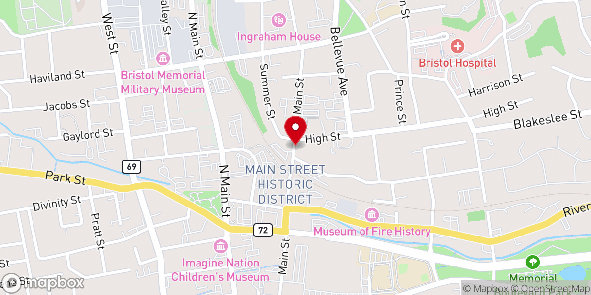 Map showing location of Pentecostal Zion Church