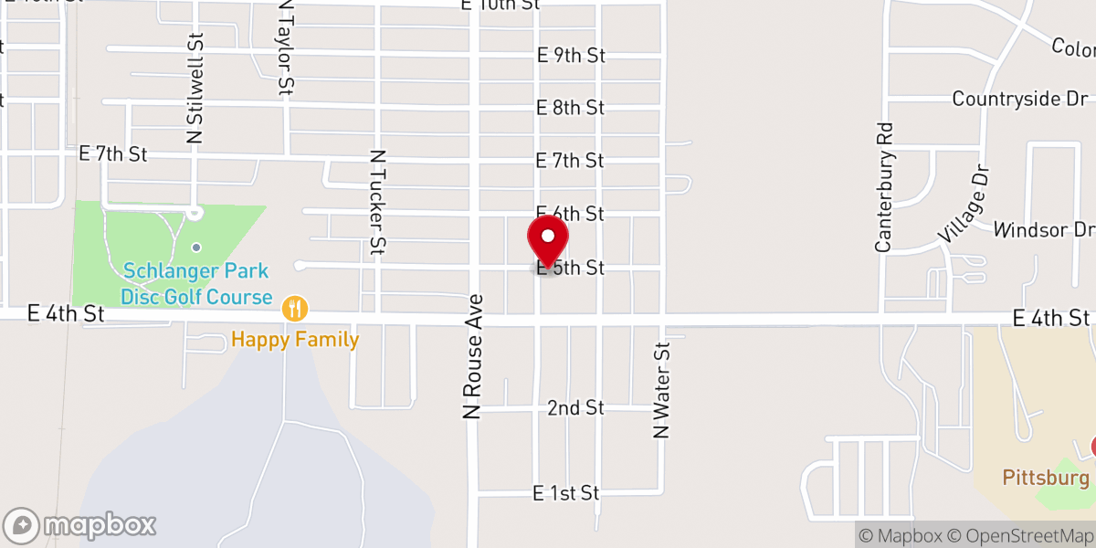 Map showing location of Free Holiness Church