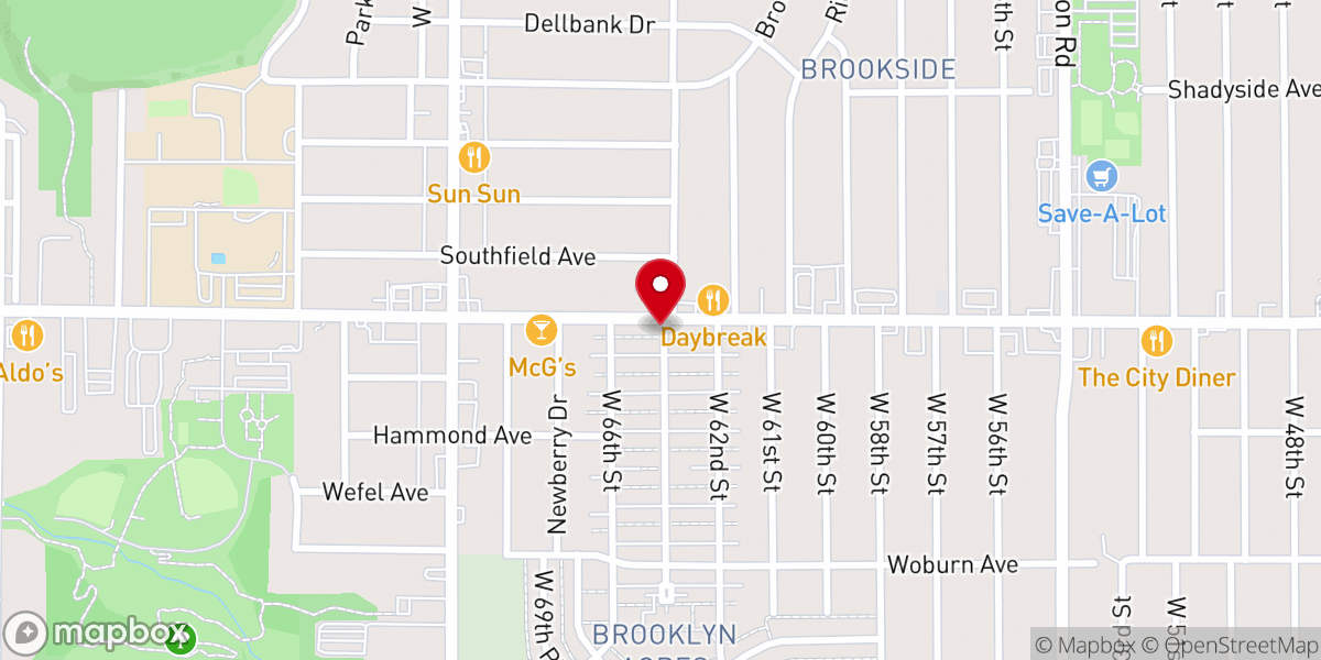 Map showing location of Bethany Assembly of God Church