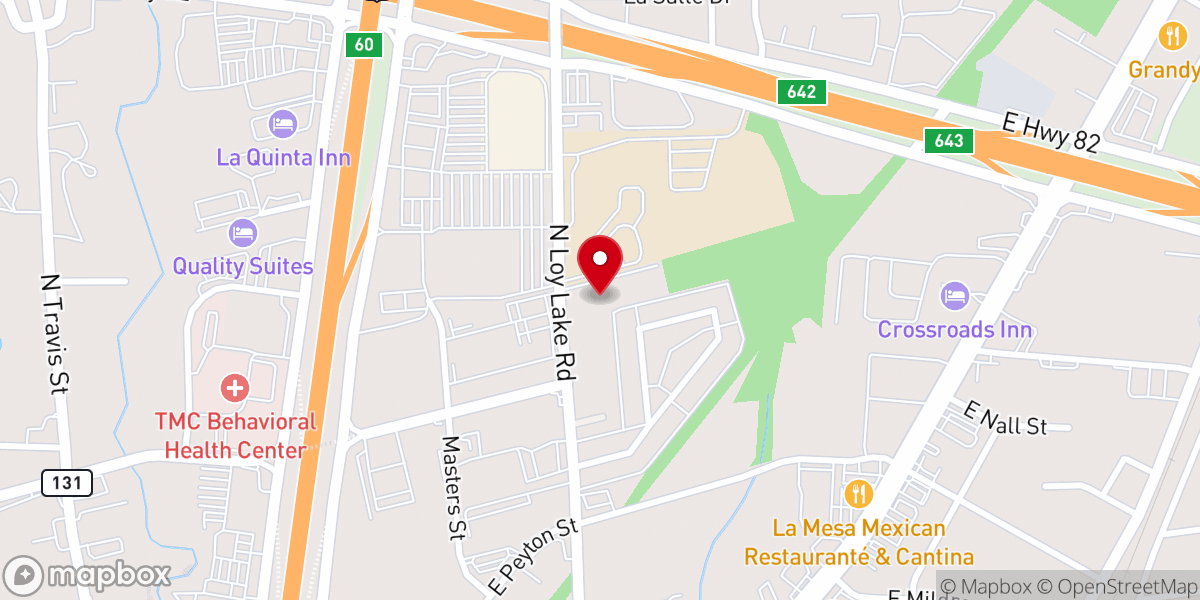 Map showing location of Trinity Baptist Church