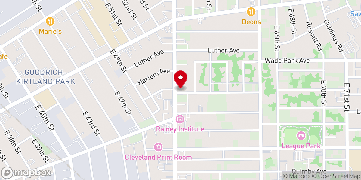 Map showing location of Corinthian Baptist Church