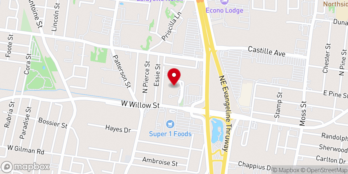 Map showing location of Lafayette Parish Health Unit