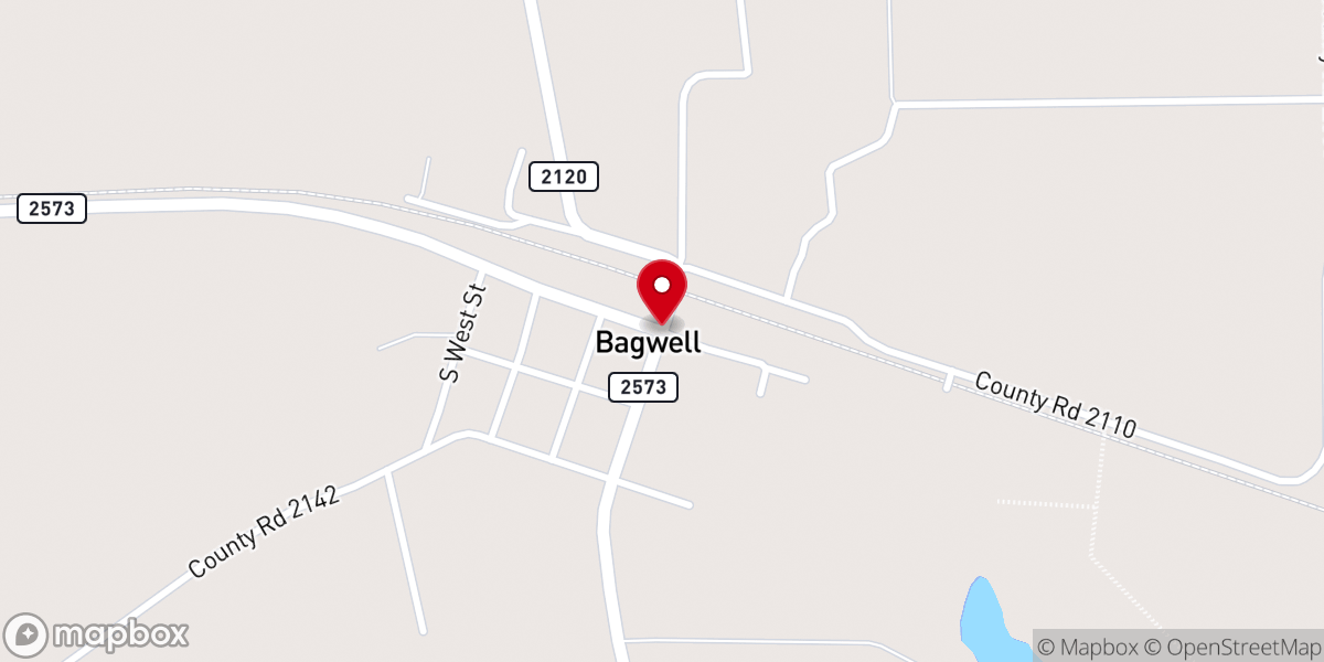 Map showing location of Bagwell