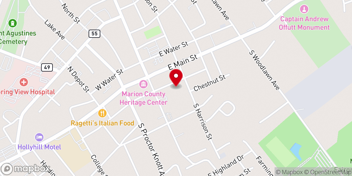 Map showing location of Lebanon Baptist Church